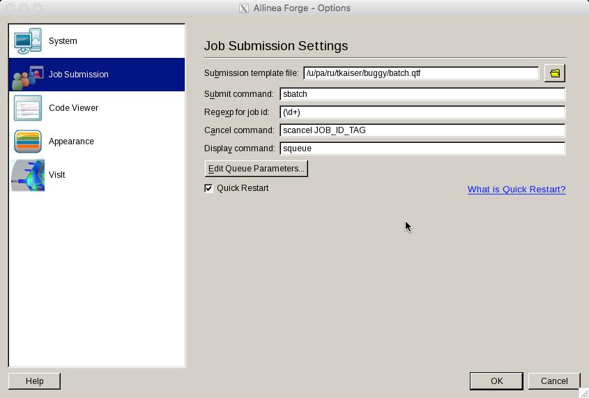 JOB SUBMISSIONS SETTINGS Folder Icon Click on the folder icon and navigate to your buggy folder Select batch.