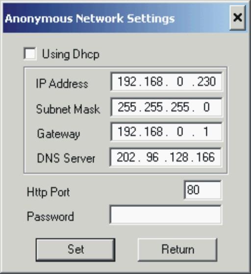 After input correct network settings, press Set Follow the