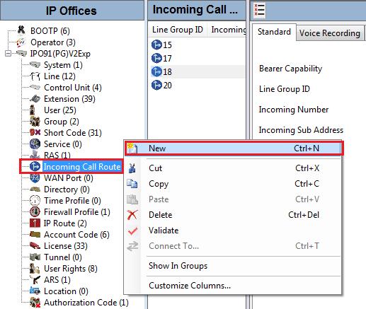 5.4. Configure Incoming Call Route To configure the Incoming Call Route,