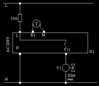 Connection diagrams N1 Y1 B1 Room temperature controller RDD310... / RDE410.
