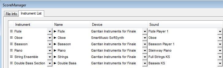 If you wish to change the default sound set for any new document that you open (EXAMPLE: from SmartMusic SoftSynth to Garritan Instruments), click on the MIDI- AUDIO Menu / SOUND MAP PRIORITY and