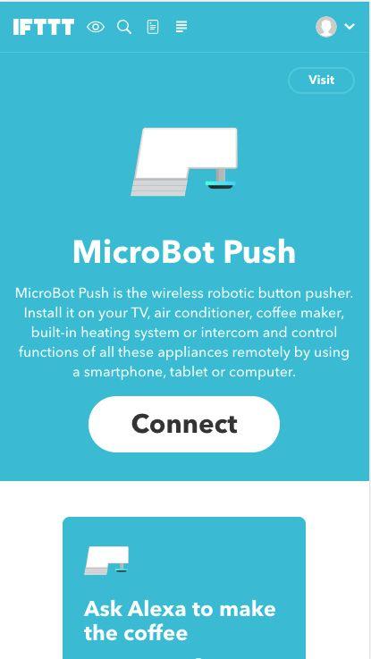 In the MicroBot Sense app, tap on the temperature sensor to enter the detail mode and find the Outgoing hook option.