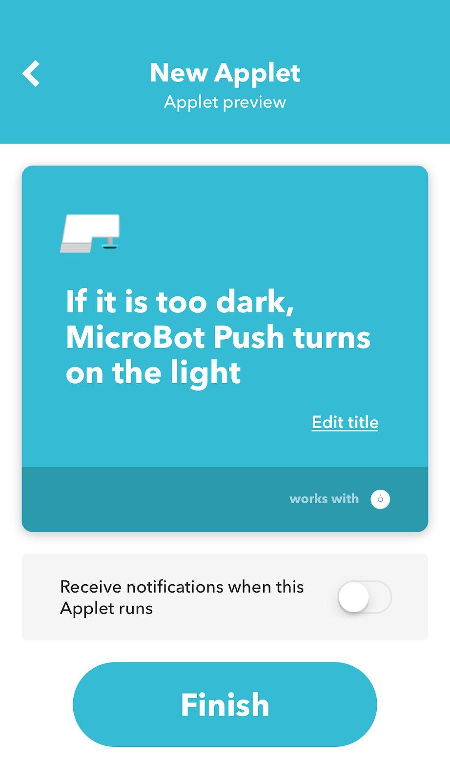 MicroBot Push User Guide l 20 Save the applet.