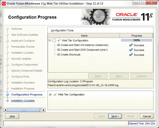 This completes the installation of Oracle HTTP Server with <Instance> and <component>.
