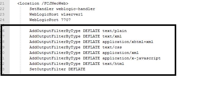 AddOutputFilterByType DEFLATE application/xml AddOutputFilterByType DEFLATE application/x-javascript AddOutputFilterByType DEFLATE text/html SetOutputFilter DEFLATE Images are supposed to be in a