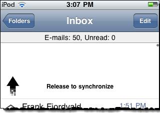 Twitter-style sync It is good practise to perform an e-mail sync after carrying out mailbox management functions, such as deleting e- mails or moving e-mails to folders.