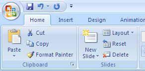 Microsoft Powerpoint 2007 Getting started Select the Start button towards the bottom left of the screen. Select each of the following: Programs; Microsoft Office > Microsoft Powerpoint 2007.