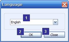 5.5 Other setup 5.5.1 Set up Language basically supports English and Korean. At the initial running after installation, the dialog to select language will appear to allow the user to select language.