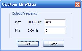 5) Output Gage: Select either Output Frequency or Output Speed to monitor. Select either Output Frequency or Output Speed through combo.