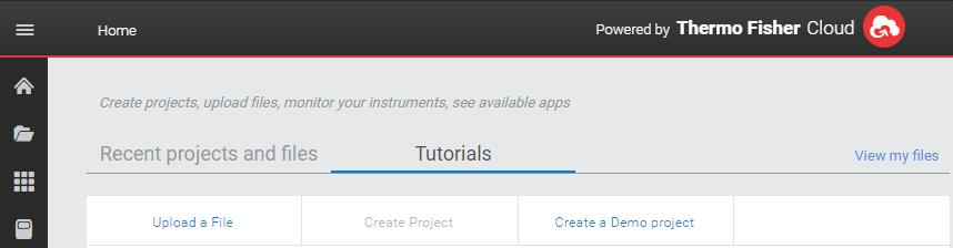 Create a project Go to apps.thermofisher.