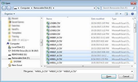 10 Renaming CA700 Measured Data Files Selecting a Measured Data File Select a measured data file stored in the CA700 or PC.