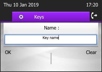 5. You can reach the above screen, just by clicking on the button to be programmed. 6. Then you can select Name to give a name to the key, 7.