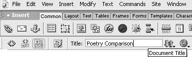 Each content page will begin with four parts (2 rows and 2 columns) laid out in a table as shown here: 1. To create the content page structure chose File > New > Basic Page > Click Create. 2. This will be the first content page, such as the Poetry Comparison in Al's sample portfolio.