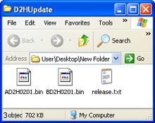 2 Download the file "D2Hfw201.zip" to the new folder.