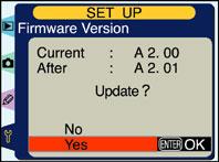 *Illustration shows dialog displayed when A firmware is updated.