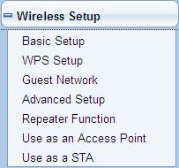 7.5.1 Basic Setup Click Wireless Setup Basic