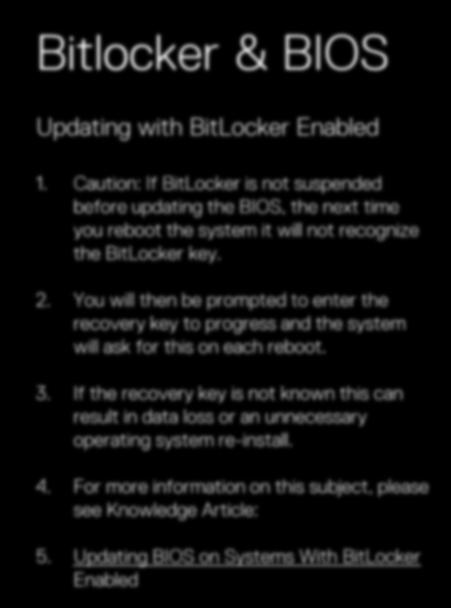 Bitlocker & BIOS Updating with BitLocker Enabled 1.