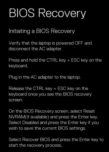 Release the CTRL key + ESC key on the keyboard once you see the BIOS recovery screen.