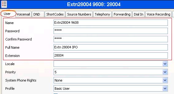 Figure 6: User Screen 5.5. Line Configuration This section contains a description of the configuration of the SIP trunk between IP Office and Empix evolve Skypetophone Server.