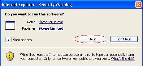 Figure 23: Skype Security Warning Figure