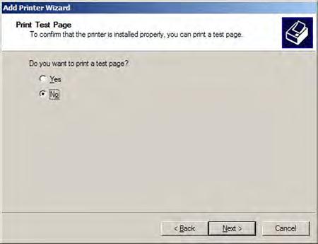 46 9. Choose whether or not you d like to print a test page. Click Next.