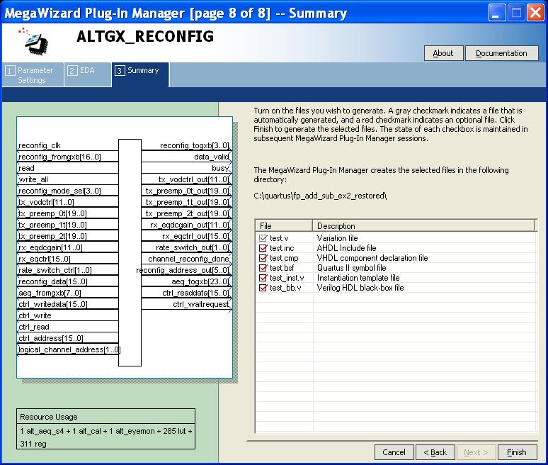 3 14 Chapter 3: ALTGX_RECONFIG IP Core User Guide for Stratix IV Devices Figure 3 9. ALTGX_RECONFIG (Summary) Document Revision History Table 3 6 lists the revision history for this chapter.