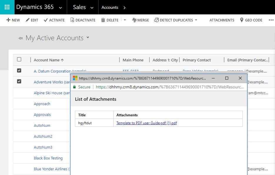 Download Attachments in CRM After moving attachments and notes from CRM to SharePoint or Azure or both, you might want to download the attachments from CRM itself for selected Account records.