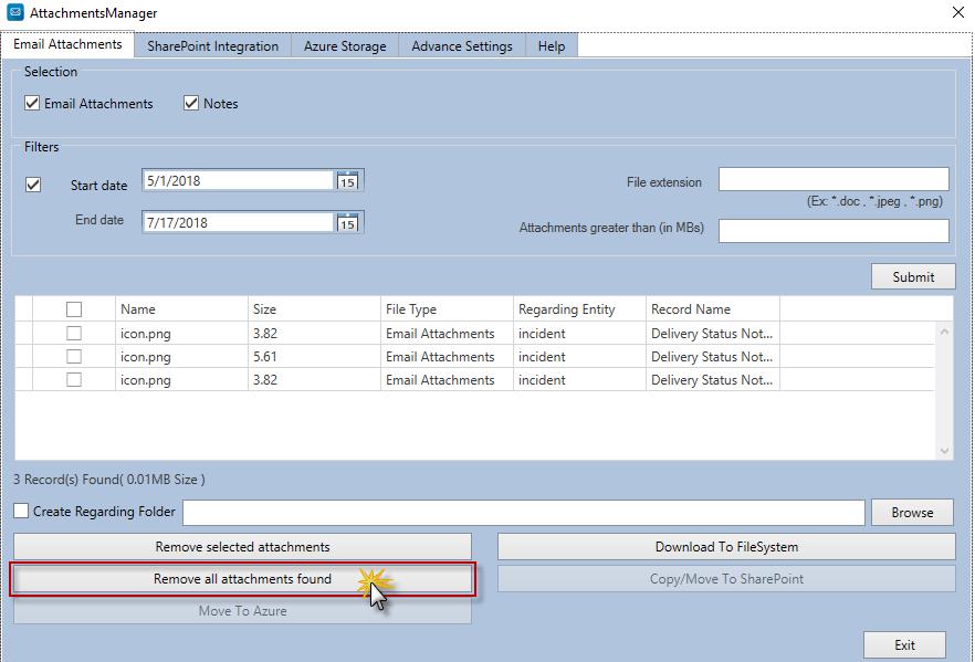 Download to File System After getting the necessary attachments from destination CRM, you can download the same to specified destination on your system by clicking Download to FileSystem.
