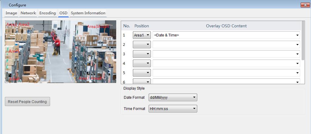 2. Click the OSD tab and then modify the settings as required.