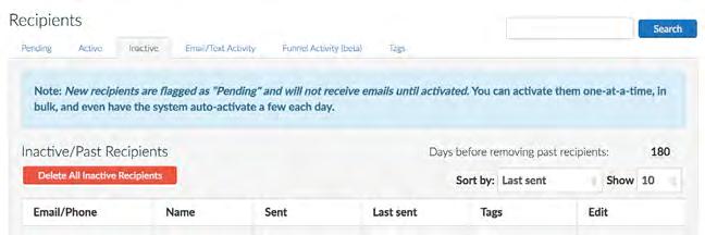 Under Active, you can see the customers that are receiving review requests. The customer s details will be shown here.