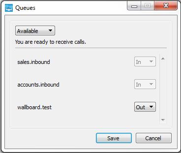 Selecting Queues from the menu button opens the Queues dialog box: To enable the Call Centre Queues feature to work within