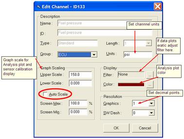 Configuration Editing Use this function to edit each channels global settings. 1. On the Menu Bar under Channels, click Channel Data. 2. Double-click on the channel you want to edit.