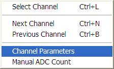Configuration Channel Parameters The first step in calibrating a channel is to set the channel parameters. Channel parameters are what defines a particular channel. 1.
