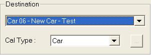 Configuration 5. Select either a Car or Library from the destination Cal Type combo box. 6. Select a calibration file (Car##-) or Library.LIB with the Destination combo box using the pull down. 7.