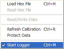 USB Communication Protect Data When this feature is enabled the logger data buffer is preserved after a download. Any subsequent logging will continue from where it last stopped. 1.