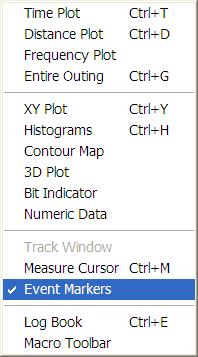 Data Analysis Event Markers Use this menu option to enable the event marker function.