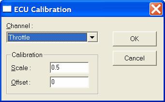 Select the channel you want to edit from the combo box. 4. Enter the calibration Scale value. 5.