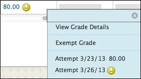 After selecting an attempt, type a grade and feedback, and submit. The next attempt appears in the content frame.