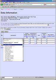 Upload System Observers can upload observation data and input some Metadata on Web Interface