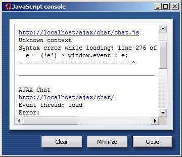 The JavaScript Console displays the errors and warnings found while running the JavaScript code in a web page.