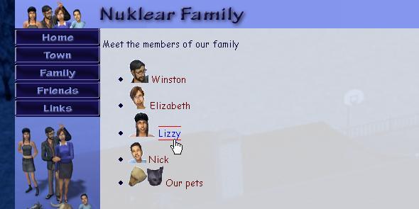 17) Edit the family.html page so that it looks like the following. Each family member s name should be a link to their page.
