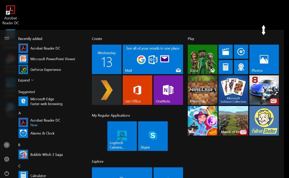 You can resize the start menu entirely to your needs by hovering over the edges and dragging to the