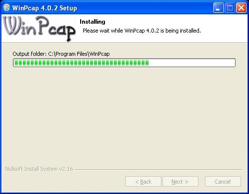 Step 10. It will take few seconds to complete the installation of WinPcap 4.