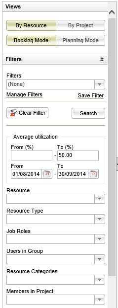 By Resource By Project Filtering Filters can be saved