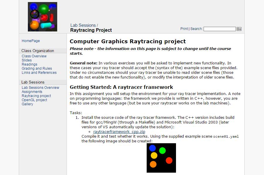 Raytracer project page http://tobias.