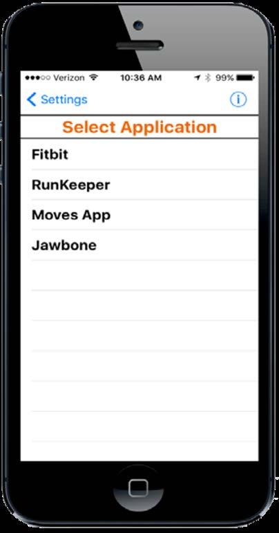 2 Tap "Link Application" 3 Tap the type of Activity Tracker account you want to link. For example,"fitbit.