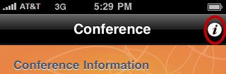 or Tap on the information button in the Conference tab (when you are online).