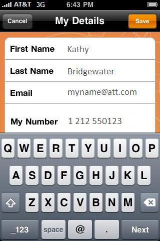 Fill in your name, email address and telephone number. 4. Tap Save.