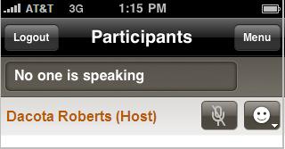 Note If you have more than one account, tap on the orange arrow in the Enter my Meeting