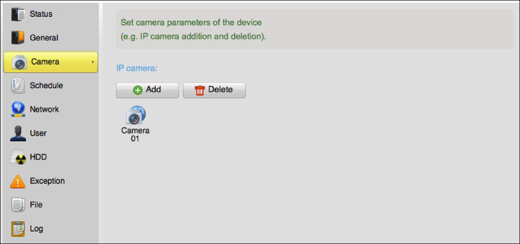 Before setting the storage server recording schedule, you should add the camera to the storage server first.